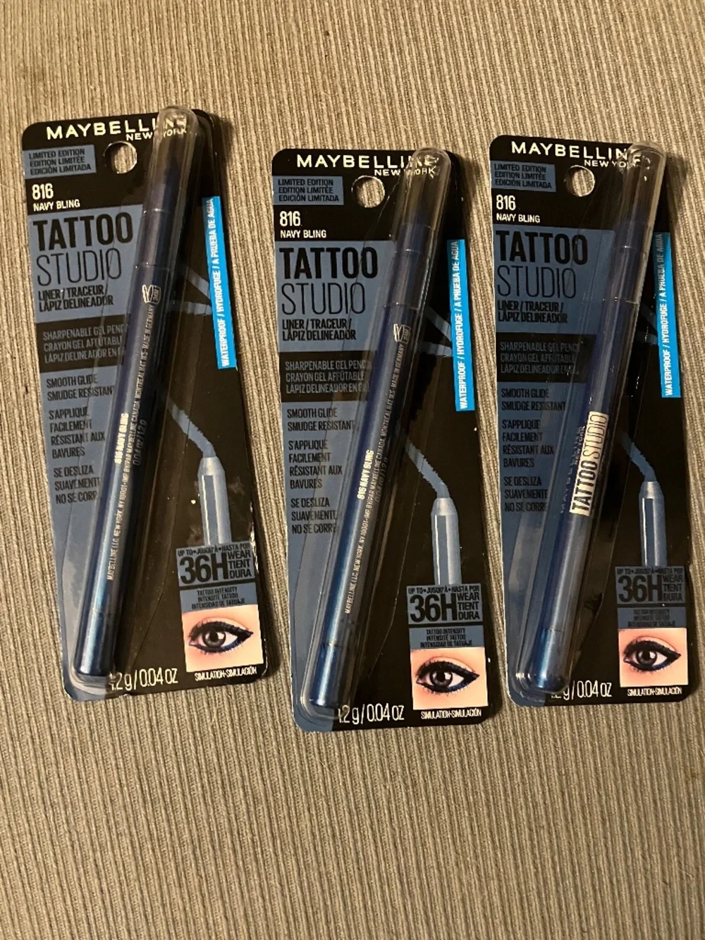 Maybelline Tattoo Studio Liner in Navy Bling (816) - Deep Blue, 36 hr waterproof